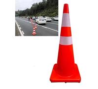 4 conos de señalización de seguridad, PVC comercial, con bandas reflectantes, for construcción y estacionamientos.(30cm)