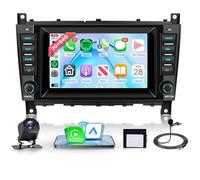 4 Core 64G Wireless Carplay Android Autoradio per Mercedes Benz C/CLC/CLK Class W203 W209 C180 C200 7 Pollici Autoradio con Android Auto GPS Navi WiFi Bluetooth FM/RDS EQ/USB/SWC Telecamera Posteriore