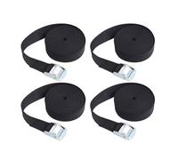 4 correas de amarre de trinquete, correas de amarre ajustables para equipaje, furgonetas, camiones, motocicletas (negro) - 2 m x 25 mm
