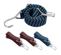 4 correas de amarre expansoras, cordones elásticos planos ajustables con ganchos, correas de equipaje, para portaequipajes, bicicleta, motor, camping (azul, rojo, 1 m)