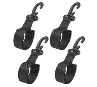 4 correas para soporte de remo de kayak, clips de pala de nailon para montaje en tabla de remo de canoa, fácil de fijar a presión para deportes acuáticos al aire libre, color negro