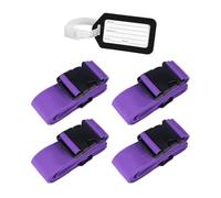 4 Correas Y 1 Lista Negra, Cinturón De Una Palabra para Equipaje Sin Contraseña, Cinturón De Encuadernación Reforzado, Prácticos Accesorios De Viaje.