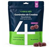 4 Creatina Gominolas 3000 mg, Creatina Monohidratada Vegana, 90 Gummies | 3000 mg de Creatina al Día, Monohidrato de Creatina, Complemento Alimenticio, Certificación GMP, Analizado en Laboratorio