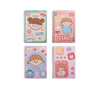 4 cuadernos de 5 espirales B5 para negocios, blocs de notas de dibujos animados, viajes, papelería