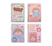 4 cuadernos de 5 espirales B5 para negocios, blocs de notas de dibujos animados, viajes, papelería