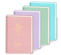 4 cuadernos estéticos en espiral para mujer, 640 páginas, tapa dura, diario de línea recta horizontal, bonito cuaderno de diario, cuadernos de notas para hombres y mujeres, 4 colores