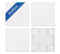 4 cubiertas ciegas empotradas 8,6 x 8,6 cm, placa de pared ciega de plástico sin tornillos, cubierta para enchufes o interruptores