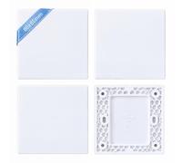 4 cubiertas ciegas empotradas 8,6 x 8,6 cm, placa de pared ciega de plástico sin tornillos, cubierta para enchufes o interruptores (B)
