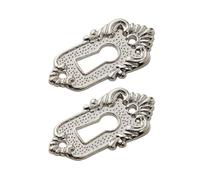 4 cubiertas de cerradura antiguas 45x23mm, parche cabeza cajón, placa aleación bloqueo código ángulo decorativo for cajas joyería madera(Silver)