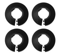 4 cubiertas de tubería, placa de plástico de polipropileno negro, cubierta de drenaje de tubería de agua para radiador, decoración de tubo de pared (32#)