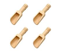 4 Cucharas de Baño Mini de Madera - Para Vasos, Sal, Azúcar y Vidrio - Reutilizables