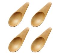 4 cucharas de madera, cucharas de especias, cucharas de cocina, cucharas de café, cucharaditas, mini cucharas de sal, cucharas de postre, pequeñas cucharas de madera creativas, adecuadas para cocina,