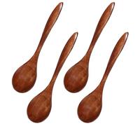 4 cucharas de madera natural, accesorios de cocina para café, té y sopa