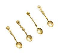 4 cucharas de postre de café antiguas con temática de océanos, cucharaditas creativas, cucharas agitadoras de helado, cucharas pequeñas, vajilla, cuchara agitadora de café