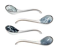 4 cucharas de sopa chinas, cucharas de sopa de cerámica, cuchara de mano larga, vajilla, juegos de cucharas de sopa para ramen, albóndigas, arroz, postre