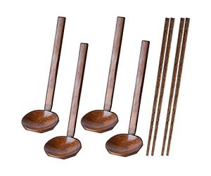 4 cucharas japonesas de para ramen, cuchara de madera para olla caliente, cuchara de concha, sopa de arroz de madera, postre