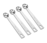 4 cucharas medidoras individuales de 1/4 cucharadita (1/4 cucharadita | 1,25 ml | 1,25 cc), cuchara medidora pequeña de acero inoxidable de 1/4 cucharadita