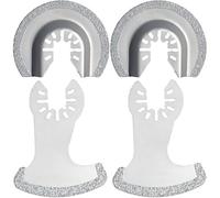 4 cuchillas oscilantes de diamante, en forma de guadaña y cuchillas semicirculares de 64 mm para eliminación de lechada, mortero, azulejos, hormigón, compatible con Dewalt, Makita, Fein, Ryobi, Dremel