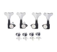 4 cuerdas 18:1 sellados para bajo y guitarra, clavijas de afinación de bajo, máquinas de afinación de bajo, compatibles con Ibanez/Yamaha, estilo acústico/bajo eléctrico, negro con cromo 2R/2L