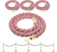 4 cuerdas de barrera con ganchos, pasamanos, cuerda de barrera, cuerda de barrera, cuerda de terciopelo, para control de masas, separador de cola de Stanchion (tamaño: 2 pies)