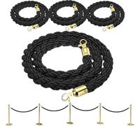 4 cuerdas de barrera, cuerda de barrera, cuerda de barrera con gancho, cuerda de terciopelo, pasamanos, para control de masas, divisor de cola de Stanchion (tamaño: 4,9 ft)