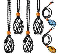 4 cuerdas para collar de piedra vacío, cordón de piedra, soporte para jaulas, collar de cristal de red, para cristales, 90 cm (Negro), No