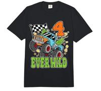 4º Cumpleaños Four Ever Wild 4 Años Monster Truck Racing Comfort Colors Adult Heavyweight T-Shirt