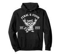 4º Cumpleaños Mapache Feral Cuatro Años Divertido Panda Sudadera con Capucha