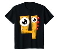 4º Cumpleaños Regalo 4 Años Divertido Pequeño Monstruo Camiseta
