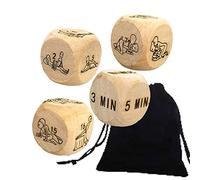 4 dados de madera de lujo para decisión de ejercicio para parejas, dados de yoga traviesos, dados de juego de deportes familiares, dados divertidos para adelgazar, opciones portátiles, regalo para
