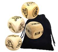 4 dados de madera de lujo para parejas, dados de decisión, dados traviesos de yoga/juego de deportes familiares, dados divertidos para adelgazar, portátil, opciones de regalo para amigos (#2)