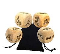 4 dados de madera de lujo para parejas, dados de decisión de ejercicio, dados traviesos de yoga/juego de deportes familiares, dados divertidos para adelgazar, opciones portátiles, regalo para amigos