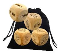 4 dados de madera de lujo para parejas, dados de decisión de ejercicio, dados traviesos de yoga/juego de deportes familiares, dados divertidos para adelgazar, opciones portátiles, regalo para amigos
