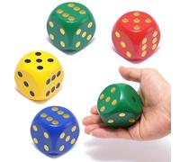 4 dados grandes, 50 mm de madera natural, dados de madera, de colores, para juegos de mesa, en casa, fiestas, matemáticas, 4 colores