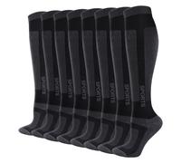 4 de Calcetines de Compresión para Hombre, Medias de Circulación por Debajo de la para Correr, Senderismo, Escalada, Ciclismo, Calcetines por Debajo de la Pantorrilla Negros y Blancos