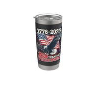 4 de julio 250 aniversario 2026 Eagle Flag Freedom Design Vaso térmico de acero inoxidable de doble pared
