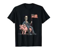 4 de Julio Abraham Lincoln Pig Patriótico Cuatro de Julio Camiseta