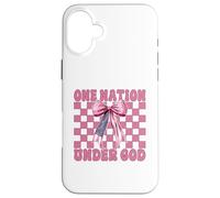 4 de Julio, Bandera Americana patriótica una nación bajo Dios Carcasa para iPhone 16 Plus