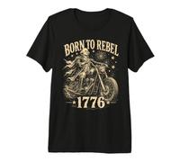 4 de Julio de 1776 Patriotic Rebel Biker Camiseta Premium