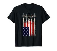 4 de julio Día de la Independencia de los Aviones de combate de la bandera americana Camiseta
