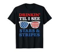 4 de julio Drinkin Tell I see Stars Vintage USA Gafas de sol Camiseta