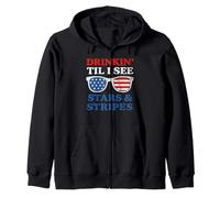 4 de julio Drinkin Tell I see Stars Vintage USA Gafas de sol Sudadera con Capucha