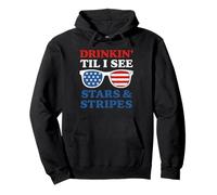 4 de julio Drinkin Tell I see Stars Vintage USA Gafas de sol Sudadera con Capucha