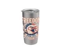 4 de julio Eagle Freedom Tour 1776 Retro Born Free Vaso térmico de acero inoxidable de doble pared