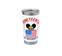 4 de julio Juneteenth Día de la Independencia Princess Black Girls Vaso térmico de acero inoxidable de doble pared