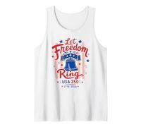 4 de Julio Let Freedom Ring Preppy Striped Camiseta sin Mangas