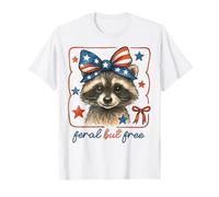4 de julio Mapache salvaje pero libre Camiseta