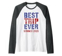 4 de Julio MEJOR VIAJE DE LA VIAJE Vacaciones VERANO 2025 Patriotic US Camiseta Manga Raglan
