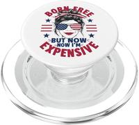 4 de Julio Mujer desordenada nació Libre Pero Ahora Soy Cara PopSockets PopGrip para MagSafe