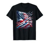 4 de julio Patriotic American Flag Fighter Jets Hombres Niño Camiseta